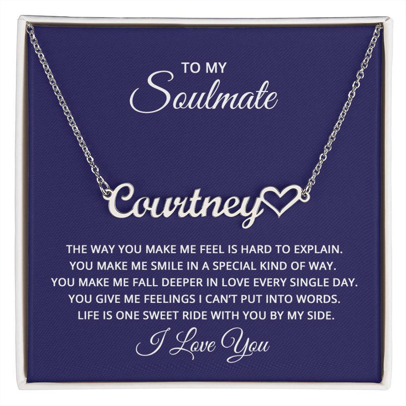 Heart Name Necklace - For Soulmate By My Side